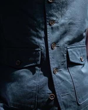 Universal WorksUNIVERSAL WORKS Field Waistcoat Vest - Navy Twill - Image 9