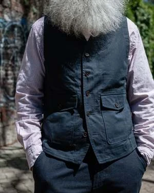 Universal WorksUNIVERSAL WORKS Field Waistcoat Vest - Navy Twill - Image 11