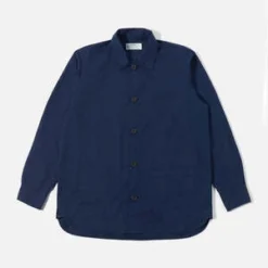 Universal WorksTravail Shirt - Navy Organic Fine Poplin