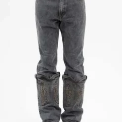 Y/projectEvergreen Mini Cowboy Cuff Jeans - Vintage Black