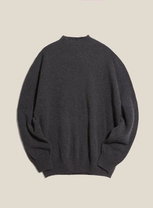 YMCMontand Mock Neck Jumper - Charcoal - Image 2
