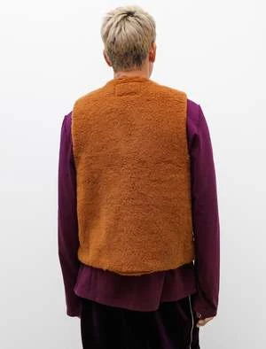 Camiel FortgensZip Vest Wool Fleece - Brown - Image 2