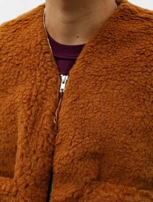 Camiel FortgensZip Vest Wool Fleece - Brown - Image 5